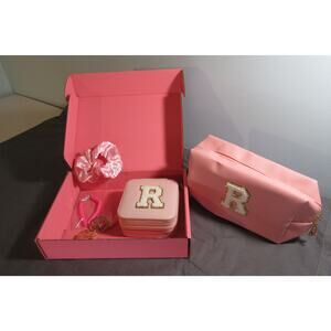 Unique Bargains Mini Travel Jewelry Box Small Portable Travel Cosmetic Bag Pink